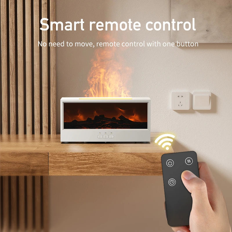 New Creative Design Rgb Colorful Simulated Flame Aroma Diffuser Bonfire Essential Oil Humidifier with Remote
