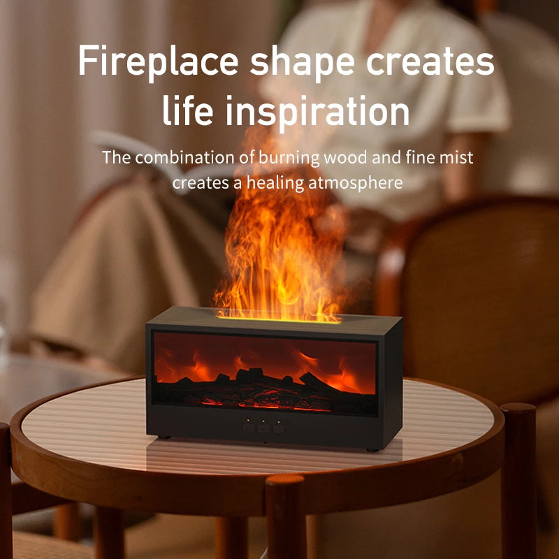 New Creative Design Rgb Colorful Simulated Flame Aroma Diffuser Bonfire Essential Oil Humidifier with Remote
