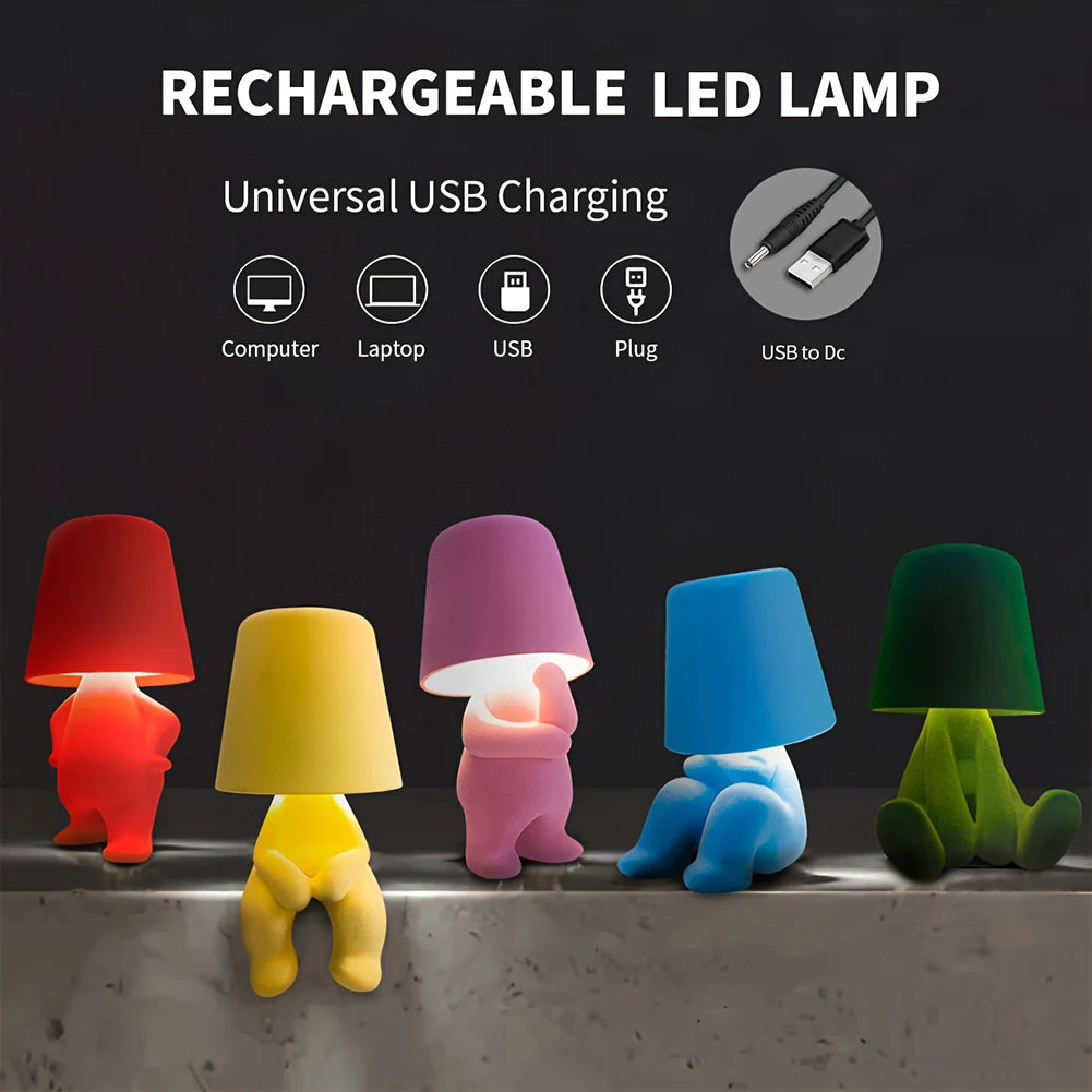 Little Naughty Boy Table Lamp Creative Shy Boy Night Light Small Book Lights for Children Bedroom Bedside Decoration Gift
