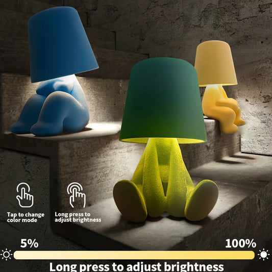 Little Naughty Boy Table Lamp Creative Shy Boy Night Light Small Book Lights for Children Bedroom Bedside Decoration Gift