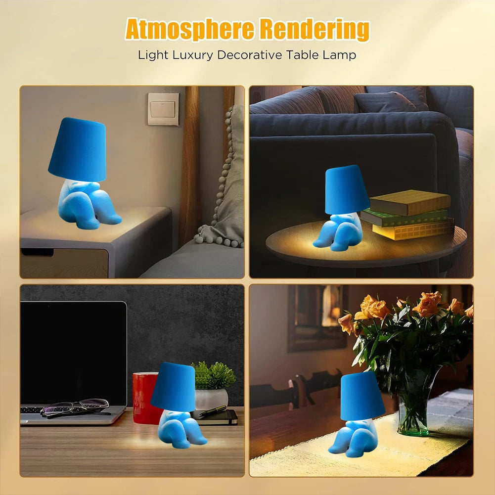 Little Naughty Boy Table Lamp Creative Shy Boy Night Light Small Book Lights for Children Bedroom Bedside Decoration Gift